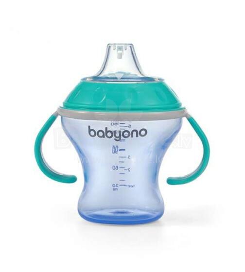 BabyOno 1456/01 turquoise puodelis su snapeliu 180ml