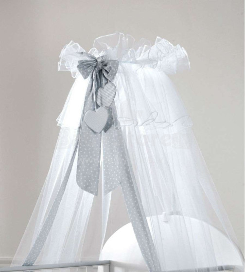 Baby Expert Sogno Zanzariera White/Grey  Art.100359  Детский изысканный тюлевый балдахин для кроватки