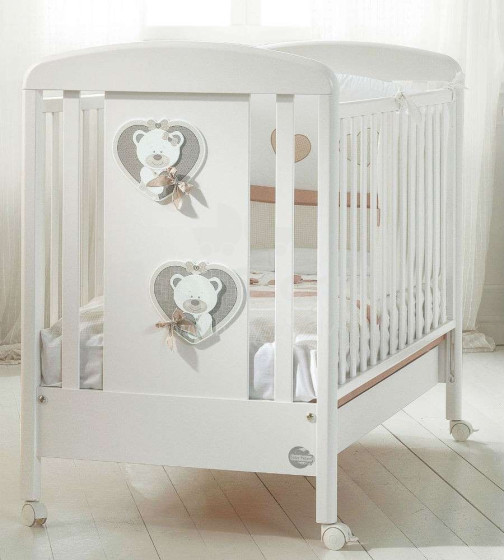 Baby Expert Bon Bon Duetto White/Dove Art.100363 Ekskluzīva bērnu gulta