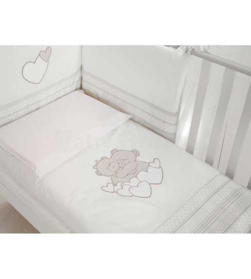 Baby Expert Tenerezze White/Dove Art.100756 Комплект изысканного детского постельного белья из 4-х частей