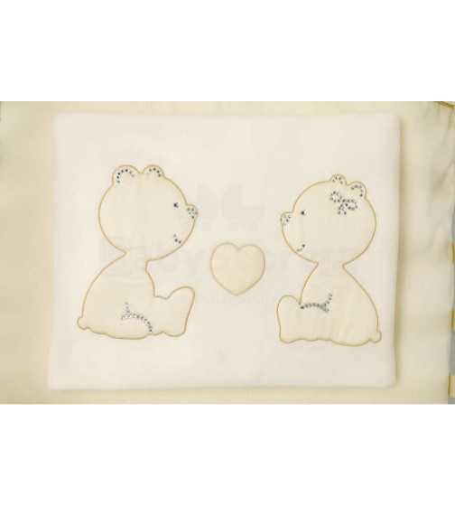 Baby Expert Blanket Cuore di Mamma Cream Art.100775 Детское изысканное одеяло с вышивкой и аппликацией 110x130 см