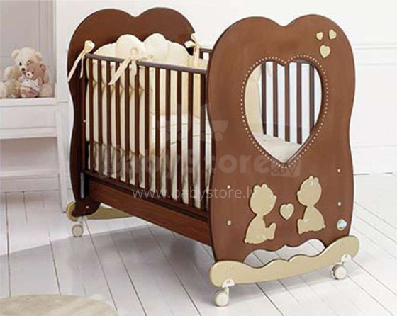 Baby Expert Cuore di Mamma Gold Art.100782 Детская эксклюзивная кроватка с кристаллами Swarovski