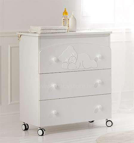 Baby Expert Bath Basin Baby Coccolo Lux White Art.100790  Пеленальный комод с ванночкой с кристаллами Swarovski