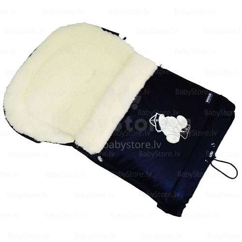Womar Exclusive №20 Navy Blue Спальный мешок на натуральной овчинке для коляски 106 cm