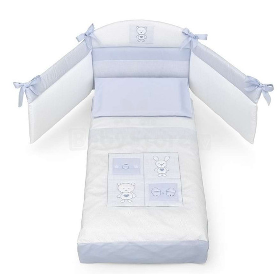 Erbesi Candy Light Blue  Art.100838 Комплект изысканного детского постельного белья из 4-х частей