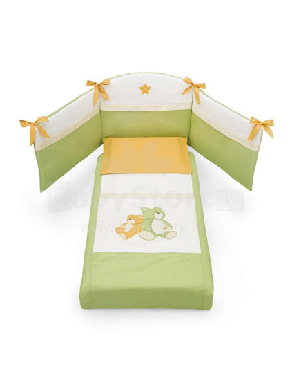 Erbesi Lilo&Gio White/Green Art.100883  Комплект изысканного детского постельного белья из 4-х частей