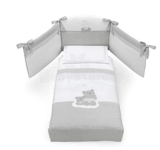 Erbesi Nuvola White/Grey Art.100905  Детское изысканное постельное бельё из 3-х частей