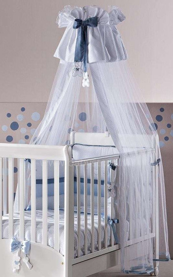 Picci Сoco Blue  Art.101151  Детский изысканный тюлевый балдахин для кроватки