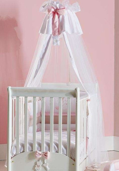 Picci Сoco Pink  Art.101176  Детский изысканный тюлевый балдахин для кроватки