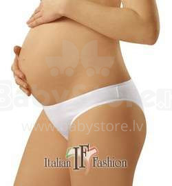 Itališkos mados „Mama“ moteriškos kelnaitės su aukštu liemeniu (baltos)