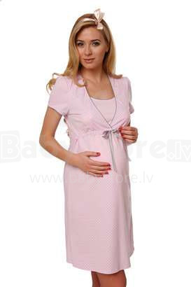 Italų mados Felicita Rozowa Motinystės / slaugos naktiniai marškiniai trumpomis rankovėmis (rožiniai)