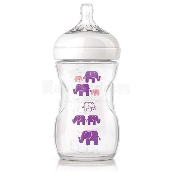 „Philips Avent Natural Elephant Deco Art. SCF628 / 16„ Bisphenol A “maitinimo buteliukas be 260 m
