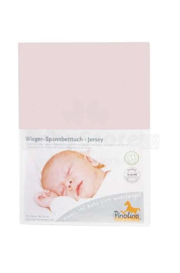 Pinolino Jersey Pink  Art.540002-7 palags ar gumiju 60x120/140x70cm
