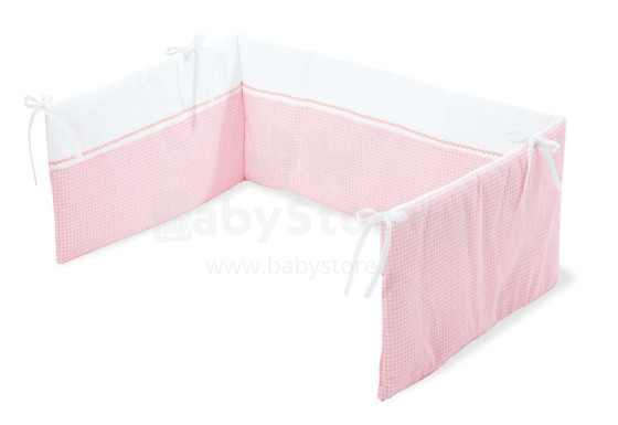 Pinolino Vichy Karo Pink Art.650389-7  Бортик-охранка для детской кроватки, 165x28см