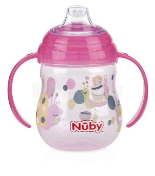 Nuby Art. 10320 Pink Поильник с мягким носиком, для детей от 6 мес., 270 мл