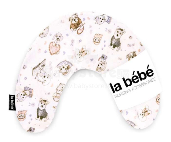 La Bebe ™ Mimi slaugos medvilnės pagalvės šunys, art. 1001708 Atramos pasagos pagalvėlė 19x46cm kelionėms