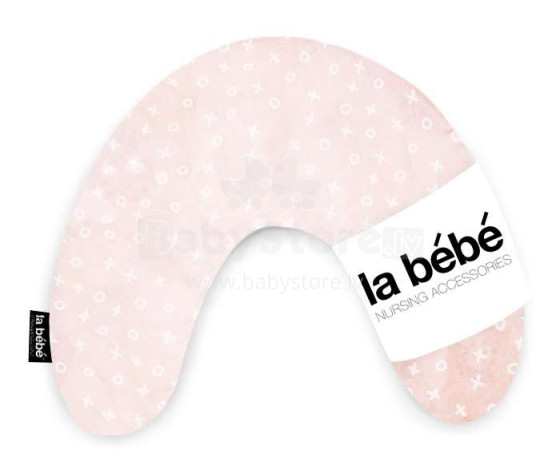 La Bebe™ Mimi Nursing Cotton Pillow Art.101710 TicTacToe Pink Подковка для сна, кормления малыша 19x46cm