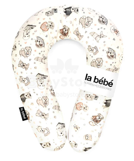 La Bebe™ Snug Cotton Nursing Maternity Pillow Art.101713 Dogs Pillow with buckwheat filling 20*70cm