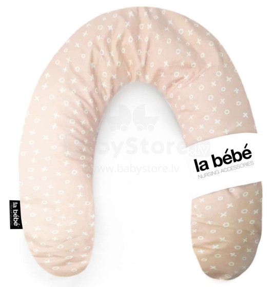 La Bebe™ Rich Maternity Pillow Art. 101732 TicTacToe Pink Подкова для сна, кормления малыша 30x104 cm