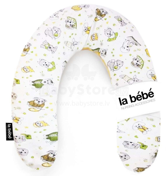 La Bebe™ Rich Cotton Nursing Maternity Double Face Pillow Funny Dogs Art.101734 30x175 cm