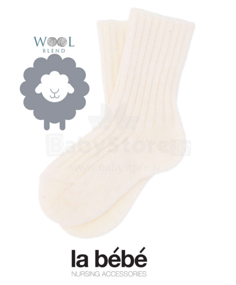 La bebe™ Wool Angora Socks Art.101878 Cream Детские шерстяные носочки