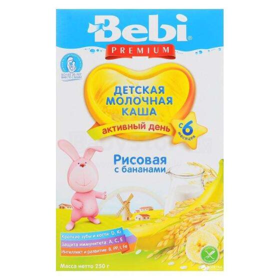 „Bebi Premium“ - RIsu košė su bananais ir pienu 250 gr.