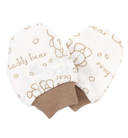 Mamatti Teddy Bear Art.LA003-8800 Детские хлопчатобумажные рукавички/варежки для новорожденных