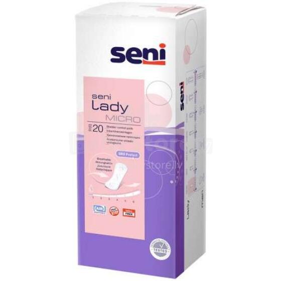Seni Lady Micro Art. 102242 įdėklai lengvam ir vidutiniam šlapimo nelaikymui, 20vnt