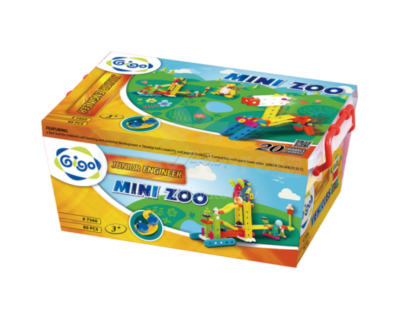 Gigo Junior Mini Zoo Art.7360 Конструктор Мини зоопарк,80шт
