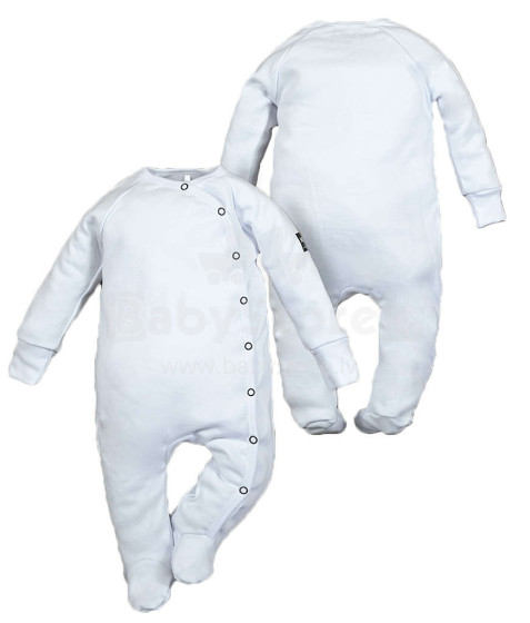 La Bebe™ NO Baby Romper Art.102454 White Детские ползунки с длинным рукавом и закрытыми пяточками из чистого хлопка