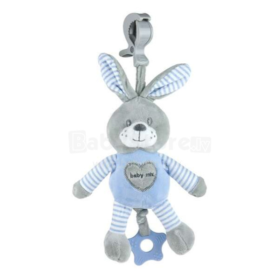 BabyMix Rabbit Art.40858 Blue   Развивающая плюшевая  игрушка- погремушка для коляски/автокресла/кроватки
