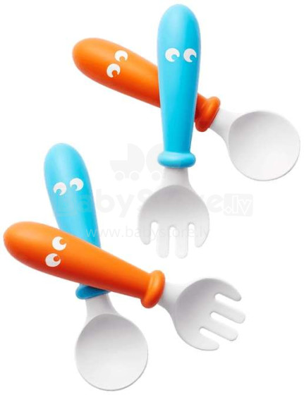 Babybjorn Spoon&Fork Orange/Turquoise Art.073082  Набор ложек и вилок(4 шт.)