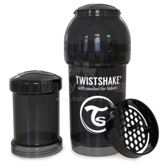 Twistshake Art.78042 Black  Бутылочка-шейкер для кормления 180 мл