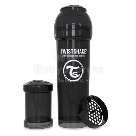 Twistshake Art.78044 Black  Анти-коликовая бутылочка 330 мл