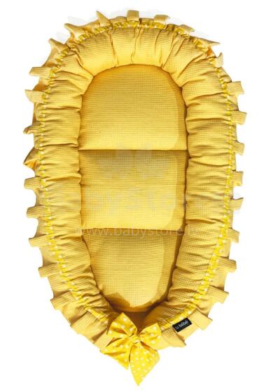 „La Bebe ™ Babynest Art.103004“ geltonos spalvos citrinos lizdas - kokonelis naujagimiams