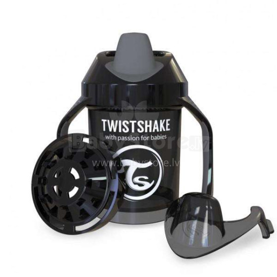„Twistshake Mini Cup“ 78057 juodas butelis su snapeliu nuo 4+ mėnesių, 230 ml