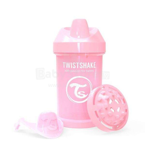 „Twistshake Crawler Cup“ 78273 pastelinis rožinis butelis su snapeliu nuo 8+ mėnesių, 300 ml