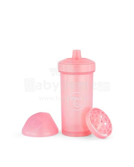 „Twistshake Kid“ taurė, 77279 pastelinės rožinės spalvos buteliukas su snapeliu nuo 12+ mėnesių, 360 ml