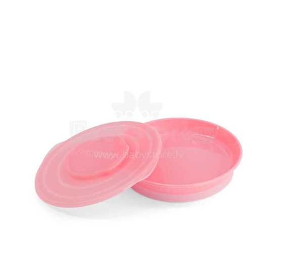 „Twistshake Plate“ Nr. 78159 Pastelinės rožinės spalvos maitinimo šaltinis su dangčiu
