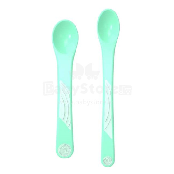 Twistshake Hygienic Spoons  Art.78191 Pastel Green  Ложечки для самостоятельного употребления пищи (2шт.)