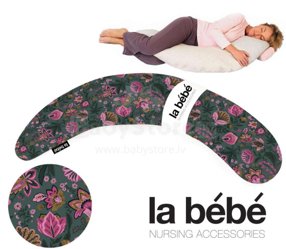 „La Bebe ™ Moon“ motinystės pagalvė, art. 103165 „Eastern Mod“, didelė nėščiųjų pagalvė su atminties putomis (ypač minkšta ir tyli, prisitaikančia prie kūno) 195 cm