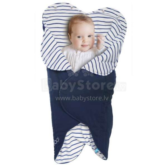 Wallaboo Baby Wrap Fleur Blue Striped Art.WWF.0310.1917  Одеяло для пеленания