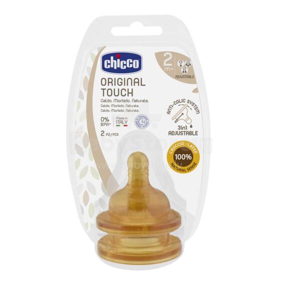 CHICCO 27832.00 BUTELIŲ DANGČIŲ ORIGINALUS PAKETAS, 2M +, REGULIUOJAMAS SRAUTAS, LATEX 2PCS