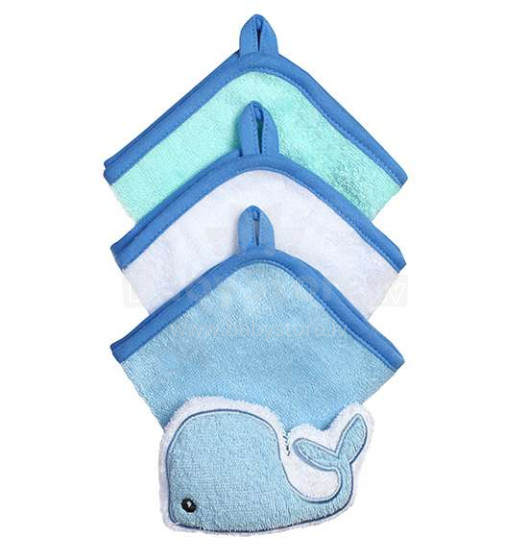 Baby Ono Art.149 Blue Mazgāšanas cimdiņš 100% kokvilna(3gab.)