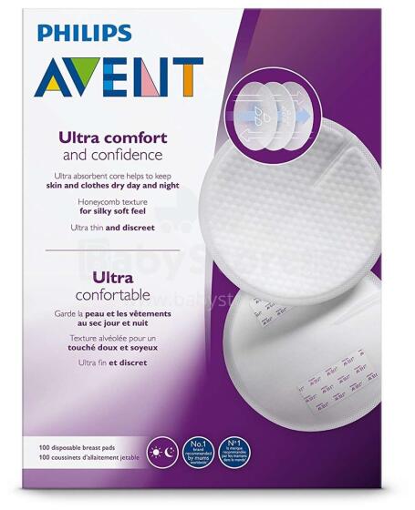 „Philips Avent Ultra Comfort Art. SCF254 / 13 vienkartinės liemenėlės pagalvėlės (100 vnt.)