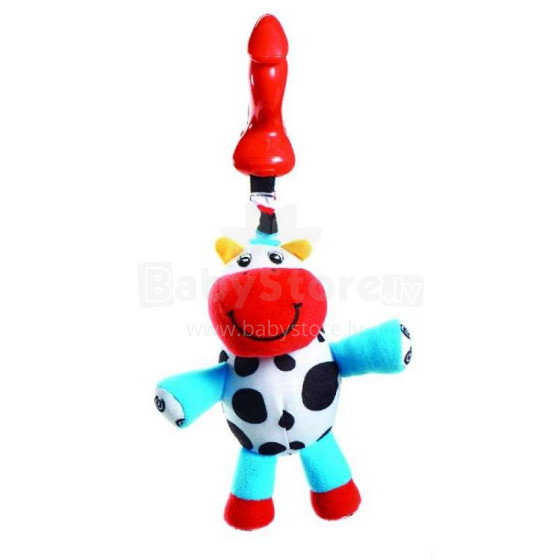 Tiny Love Cow Art.TL1108000458R  Плюшевая погремушка-подвеска с вибрацией