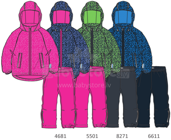 Lassie'18 Lassietec® Pink Art. 723723-5501 Kūdikių kostiumų striukė ir kelnės