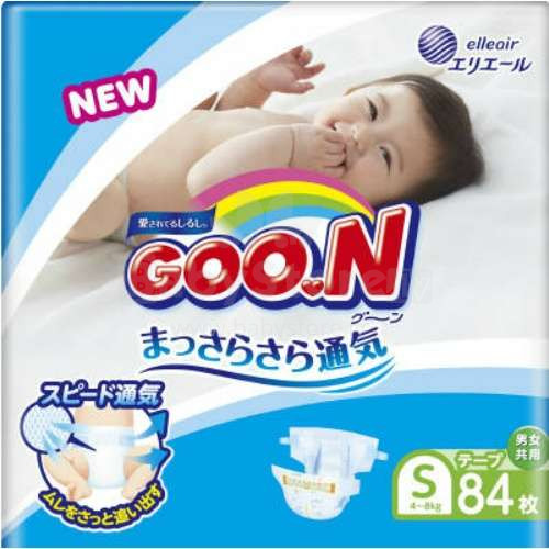 Японские подгузники Goo.n (Goon) S - (4-8 кг) 84 шт.