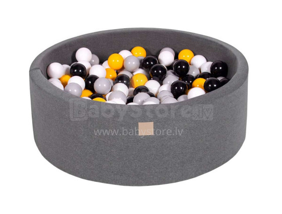 MeowBaby® Color Round Art.104046 Dark Grey Бассейн сенсорный сухой с шариками(200шт.)