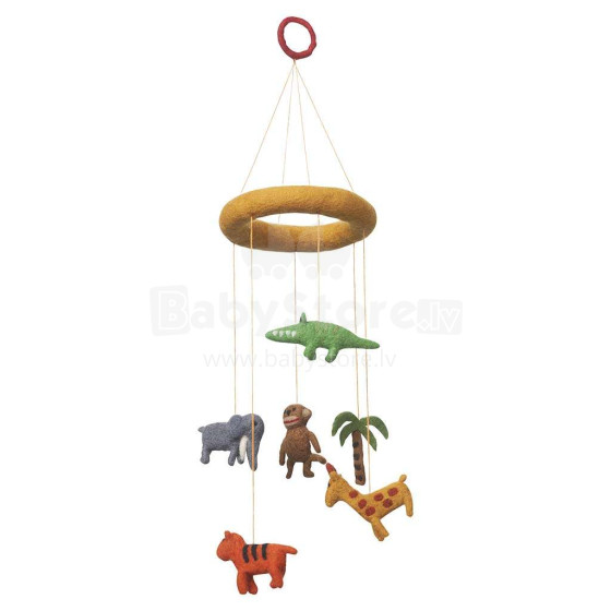 Klippan of Sweden Mobiles Safari Art.600068 Piekarināmā  rotaļlieta bērnu ratos no vilnas